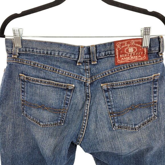 Lucky Brand Dungarees Mid-Rise Cut-Off Denim Shorts 10/30 Dark Wash Bermuda - Picture 7 of 14